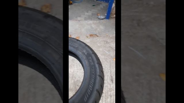 suzuki avenis tyre changed. tvs eurogrip 110/90/10