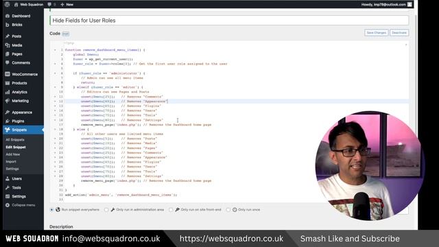 Hide Wordpress Sidebar Items based on User Role - Code Snippets - CodeSnippets