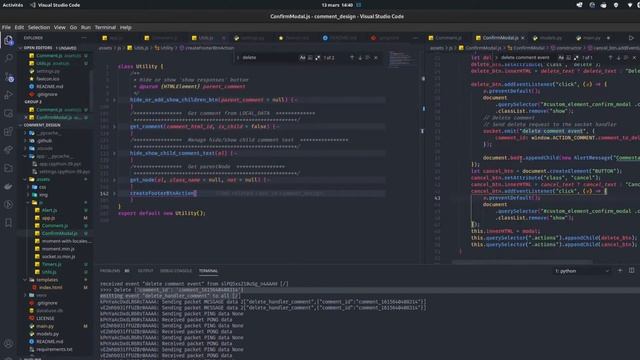 ( Flask & Websocket ) Debug comment system coding session смотреть онлайн