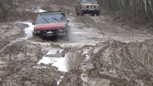 Нива ПРЁТ, PAJERO 2 на цепях впечатляет, Террано 1 на БЕЗДОРОЖЬЕ не остановить, часть-3