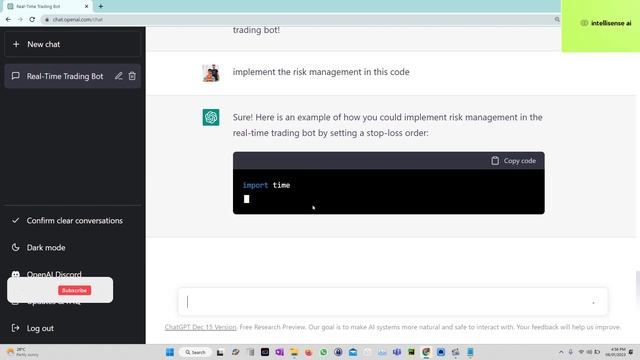 Build Your Own Trading Bot Using OpenAI ChatGPT3 with Python