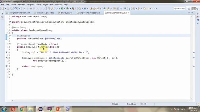 Spring Boot JdbcTemplate Tutorial: Fetching a Record from the Database | Spring Boot Tutorial смотреть онлайн