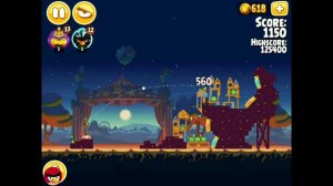 Playing Angry Birds Seasons - Abra-Ca-Bacon levels 1, 2 , 3, 4, 5