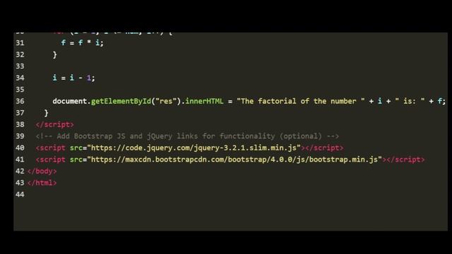 Find the Factorial using Javascript