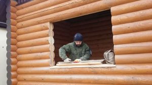 Окосячка оконных проемов / Обсадная коробка для окон в деревянном доме / Андреевские срубы