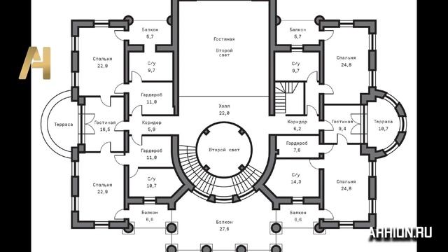 Прекрасный дом для большой семьи 626 м2. Обзор дома в классическом стиле с гаражом и бассейном смотреть онлайн