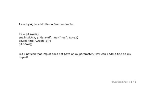 Pandas : How can I add title on seaborn lmplot? смотреть онлайн