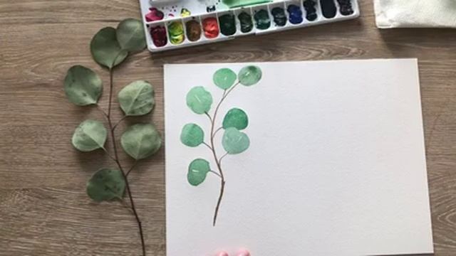 Watercolor Basics: How to Paint Leaves - Silver Dollar Eucalyptus смотреть онлайн
