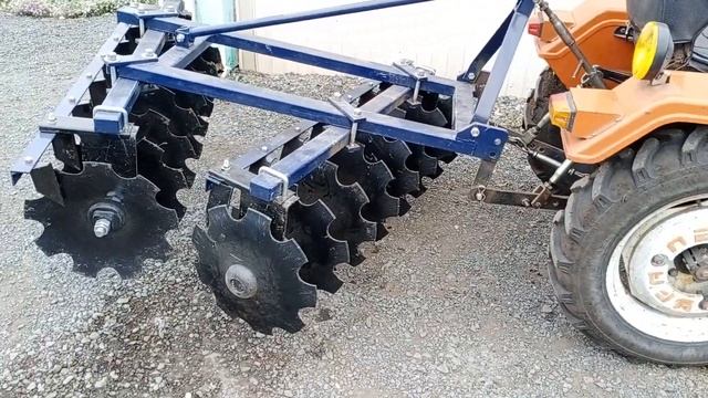 Дисковая борона 1.5м китайская 1BQX 1.5. На мини тракторе уралец180.