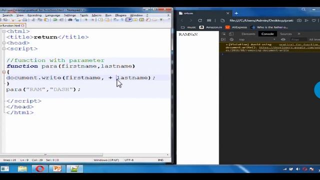 Function with Parameter in java script in odia language