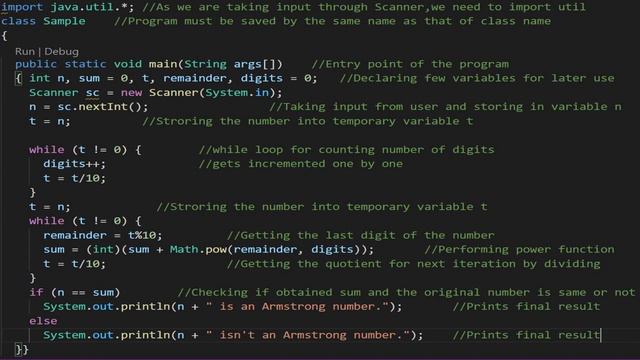 WAJP to check whether user entered 'n' digit number is a Amstrong number or not | JAVA смотреть онлайн