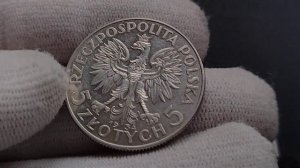 Серебро Польши UNC. 5 злотых 1934 год, ! ЛЮКС ! Очень редкое сохранище!!! Много лотов с 1 грн. (Q)