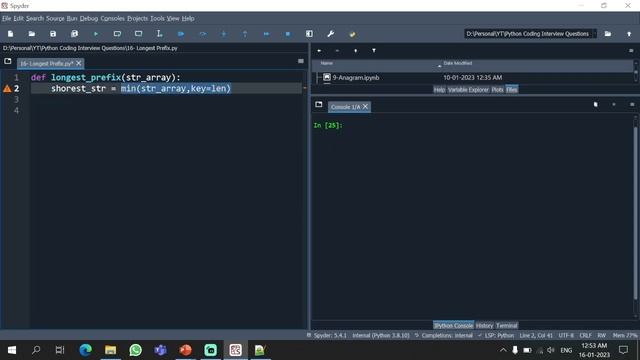 Longest Common Prefix In Python.Python Coding Interview Question. #python #programming #leetcode смотреть онлайн