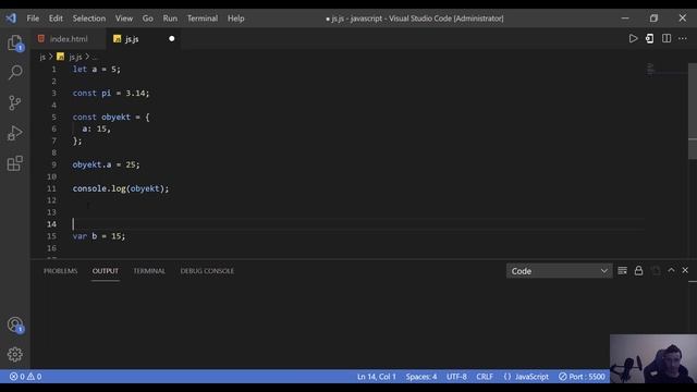 JavaScriptda o'zgaruvchilar va o'zgarmaslar let, var, const haqida