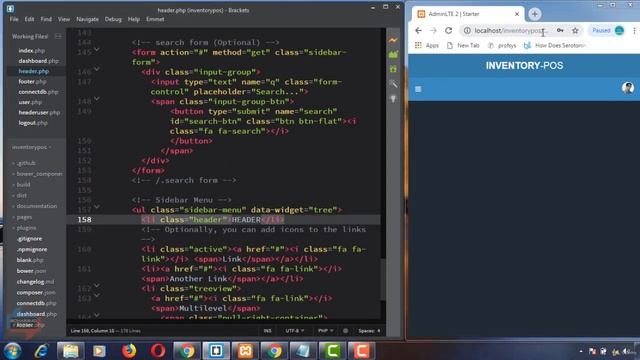 47 || Login code part 6 || menus in php|| Point of sale system in PHP || PHP  8 || #code