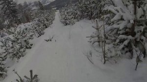 Абзаково.Фрирайд.Сноуборд.Тропим трассу!Сколько же тут снега???