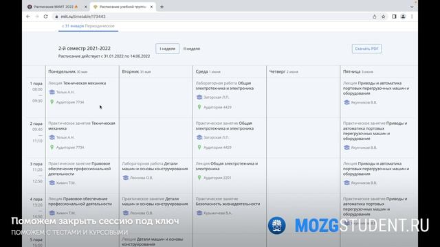 Расписание занятий МИИТ (РУТ) | mozgstudent.ru смотреть онлайн
