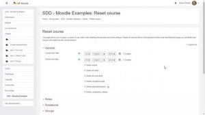 Moodle: Reset Course