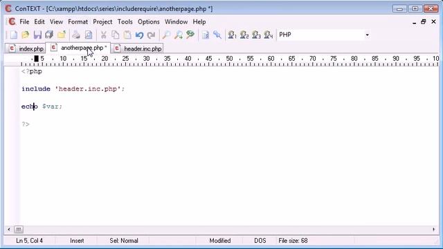Beginner PHP Tutorial   42   include and require Functions