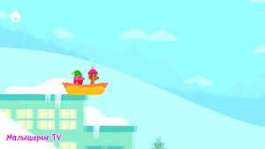 САГО МИНИ МАЛЫШИ гуляют на санках в снежный день | Игра для самых маленьких