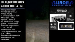 Панорамный свет AURORA ALO-L-4-E13T, установка на экспедиционный багажник.