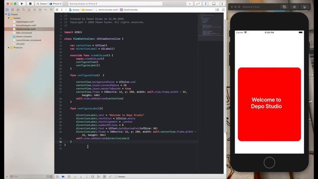 Свайпы как в Тиндере | Swift, XCode, SpeedCode