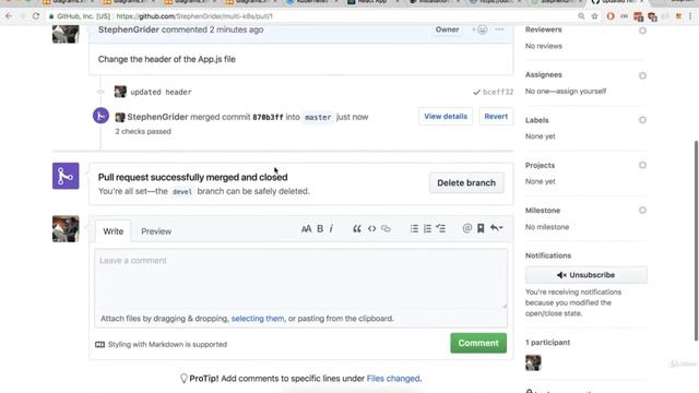 239 Kubernetes Merging a PR for Deployment