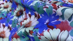 Батист  белого цвета с принтом  акварельные  цветы 16976