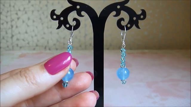 Обзор готового украшения.  Серьги из нефрита (продажа) смотреть онлайн