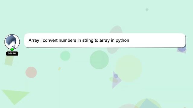 Array : convert numbers in string to array in python