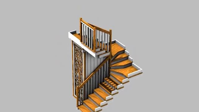 Модульная лестница с декоративной решёткой. смотреть онлайн