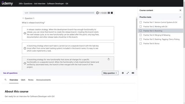 200+ Questions - Job Interview - Software Developer - Git - Udemy смотреть онлайн