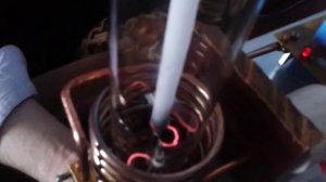 индукционный нагрев газопоглатительных колец в лампе ДНАТ индуктором 1,2 кВт