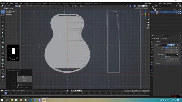 Создание гитары по чертежам в Blender 1. Создание корпуса