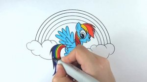 МАЙ ЛИТТЛ ПОНИ | Раскраска для детей | Как раскрасить Рэйнбоу Дэш