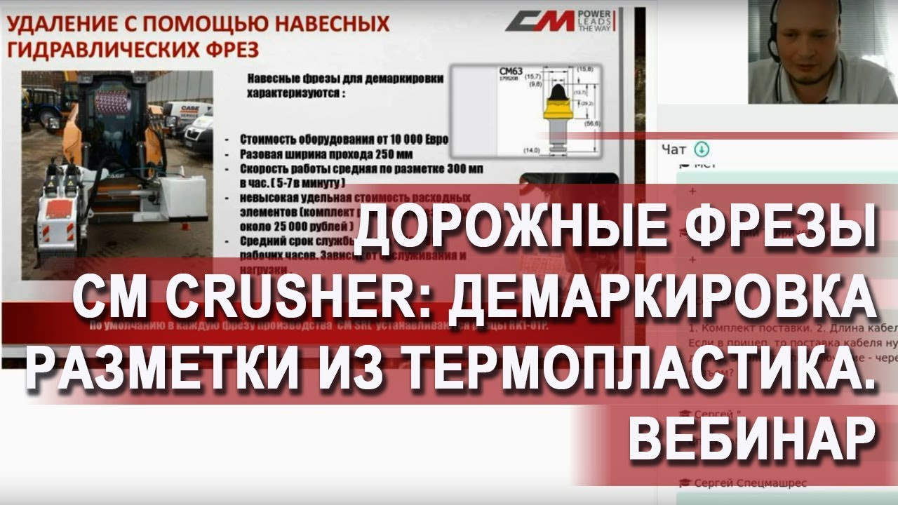 Дорожные фрезы CM Crusher_ демаркировка разметки из термопластика