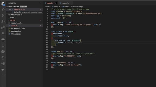How to use Whatsapp web JS - Node JS Setup and Authentication смотреть онлайн