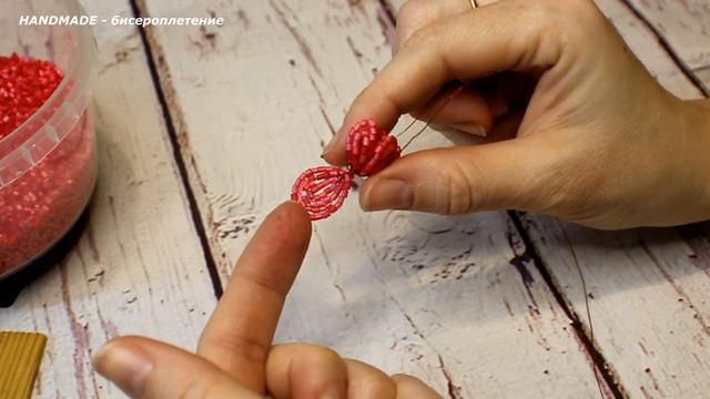 МК Розы из бисера 1 часть. Как сделать Розу из бисера в колбе. Бисероплетение для начинающих. DIY смотреть онлайн