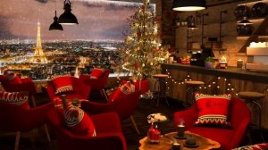 Париж Новогоднее кафе фоновая музыка