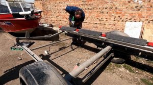 Тюнинг лодочного прицепа Водник А7. Установка роликовых ложементов.
