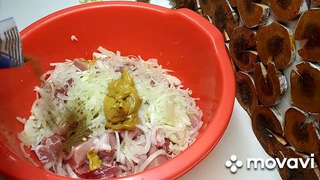 Шашлык из свиного надпочечника в быстром маринаде.