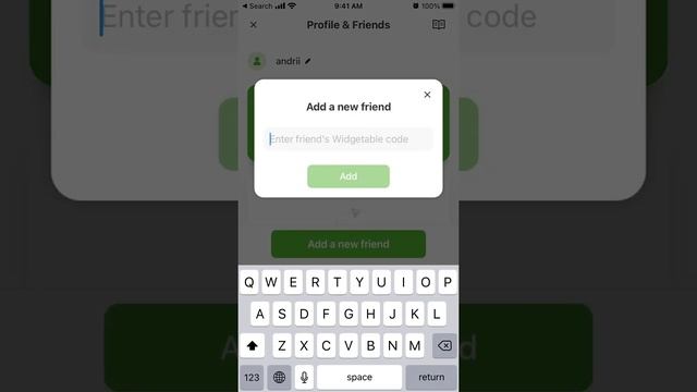 ADDING FRIENDS in WIDGETABLE APP