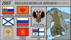 Finland History with Map and Flags