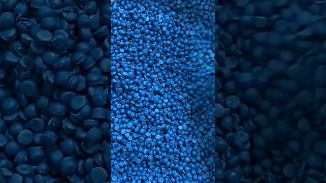 recycled blue HDPE granules