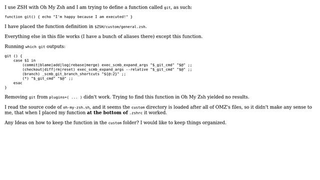 Unix & Linux: Oh-My-Zsh overriding my function? смотреть онлайн