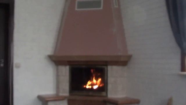 Установка камина Andalusia Rosa в кирпичном доме. Монтаж камина. смотреть онлайн
