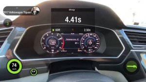 VW TIGUAN 220 Л.С - STAGE 1, 0-100, старт без лаунча, 3 человека в авто