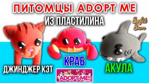 Питомцы Adopt Me: Краб, Акула и Джинджер кэт  | Sofit Sun