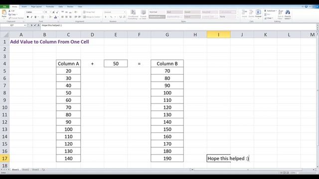 #Excel Tips & Tricks | How to add a constant value to a column in Excel | #YoutubeShort
