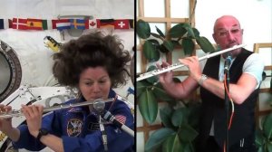 Ian Anderson + Cady Coleman flute duet in space